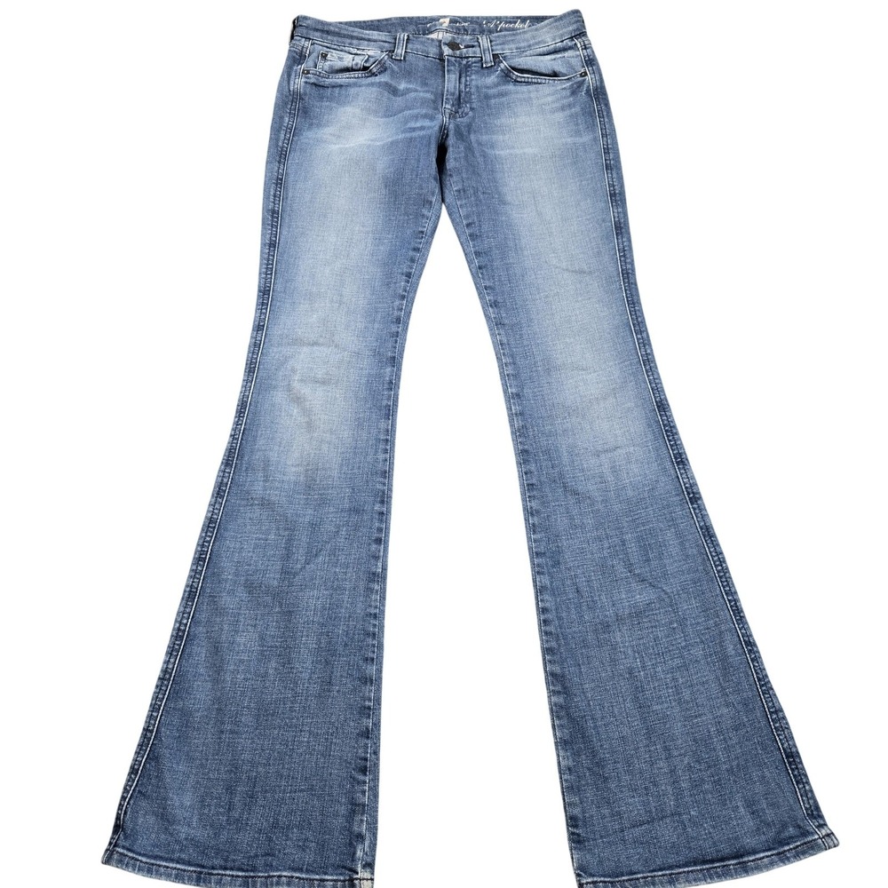 7 For All Mankind A Pocket Jeans Womens 31 Medium Wash Low Rise Flare Denim